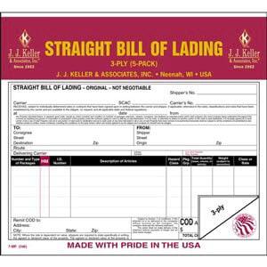 Straight Bill Of Lading 5-Pack - Retail Packaging
