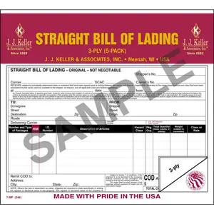 Straight Bill Of Lading 5-Pack - Retail Packaging