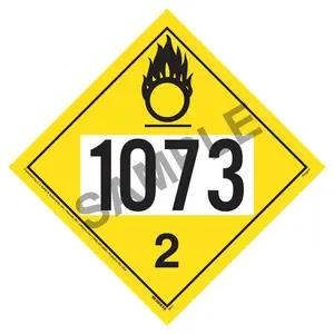 1073 Placard - Division 2.2 Oxygen