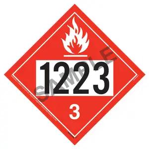 1223 Placard - Class 3 Flammable Liquid