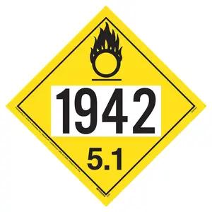 1942 Placard - Division 5.1 Oxidizer