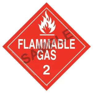 Division 2.1 Flammable Gas Placard - Worded