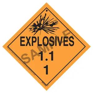 Division 1.1 Explosives Placard - Worded