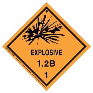 Explosives Label - Class 1, Division 1.2B - Poly