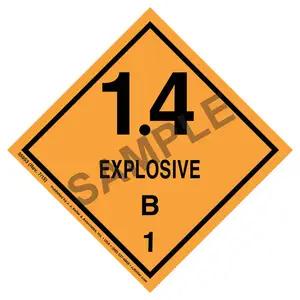 Explosives Label - Class 1, Division 1.4B - Poly