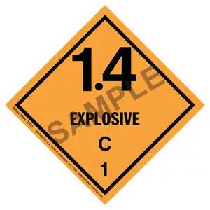 Explosives Label - Class 1, Division 1.4C - Poly