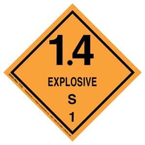 Explosives Label - Class 1, Division 1.4S - Poly