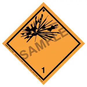 Explosives Label - Class 1, Subsidiary Risk - Paper