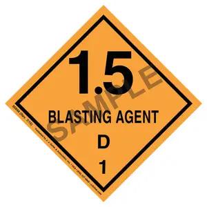 Explosives Label - Blasting Agents, Class 1, Division 1.5D - Paper