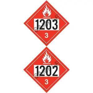 1203/1202 Placard - Class 3 Flammable Liquid