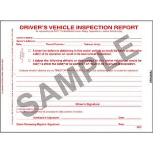 Simplified Driver's Vehicle Inspection Report, 3-Ply, Carbonless, Snap-Out Format - Stock