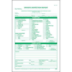 Detailed Driver's Vehicle Inspection Report, Carbonless, Green Ink, Snap-Out Format - Stock
