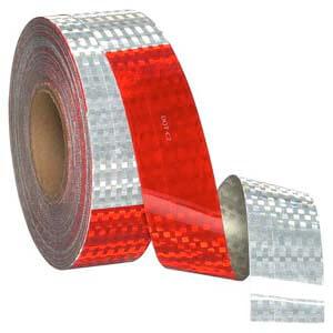 Conspicuity Tape Rolls for Trailers - 11" Red / 7" White, Avery Dennison, 10-Year Warranty