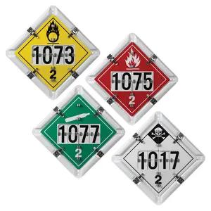 Numer-All™ Flip Placard - 4 Legend, Class 2, White Back Plate