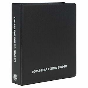 Small Loose-Leaf Forms Binder