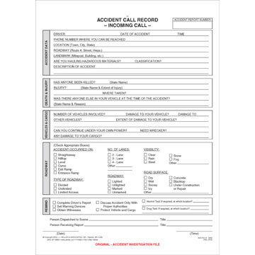 Accident Call Record - Incoming Call