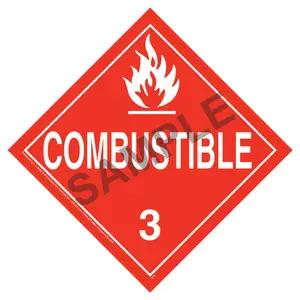 Class 3 Combustible Placard - Worded