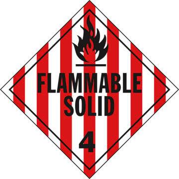 Division 4.1 Flammable Solid Placard - Worded