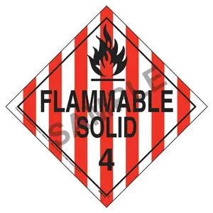 Division 4.1 Flammable Solid Placard - Worded