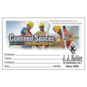Confined Spaces: Entry Team Training - Construction Activities - Wallet Cards