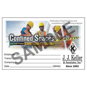 Confined Spaces: Entry Team Training - Construction Activities - Wallet Cards