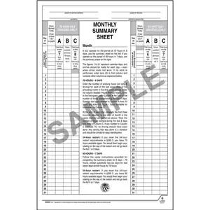 Monthly Log Summary Wall Chart