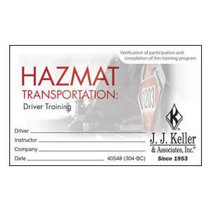 Hazmat Transportation: Driver Training - Wallet Cards