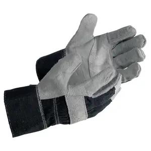 MCR Safety Economy Split Cowhide Leather Denim Safety Cuff Work Gloves