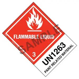 Numbered Panel Proper Shipping Name Labels - Class 3, Flammable Liquid - Paint-Related Material UN 1263