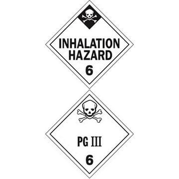 Class 6 Inhalation Hazard/PG III Placard - Worded