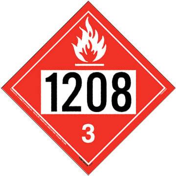 1208 Placard - Class 3 Flammable Liquid