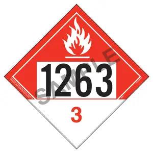 1263 Placard - Class 3 Combustible Liquid