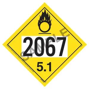 2067 Placard - Division 5.1 Oxidizer