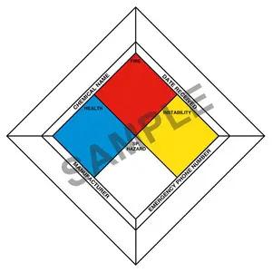 Hazard Communication Labels with Border - Vinyl, 2" x 2"