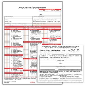 Annual Vehicle Inspection Report (w/ Carbon) + Label - Retail Packaging