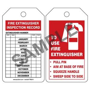 To Use Fire Extinguisher - Safety Tag