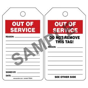 Out Of Service - Safety Tag