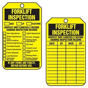 Forklift Inspection - Safety Tag