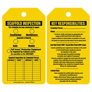 Scaffold Inspection - Safety Tag