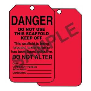 Danger: Do Not Use This Scaffold Keep Off - Safety Tag