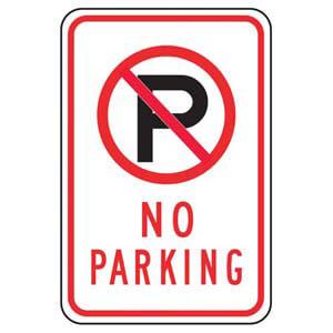 No Parking Sign with Icon