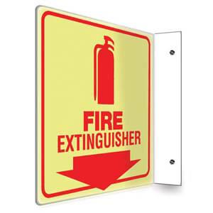 Fire Extinguisher Sign - Projection, Glow In The Dark