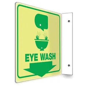 Eye Wash Sign - Projection, Glow In The Dark