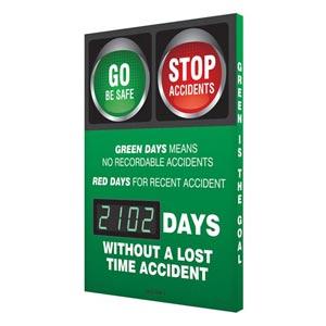 Green Days Means No Recordable Accidents - Digi-Day Electronic Scoreboard