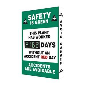 Safety Is Green, This Plant Has Worked - Digi-Day Electronic Scoreboard