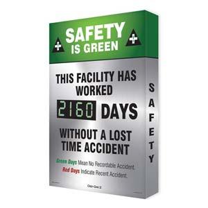 Safety Is Green, This Facility Has Worked - Digi-Day Electronic Scoreboard