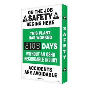 OSHA Recordable Injury - Digi-Day Electronic Scoreboard
