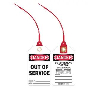 Danger: Out Of Service - OSHA Safety Tag: Loop 'n Lock Tie Tags