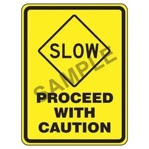 Slow, Proceed With Caution Sign