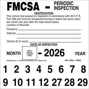 FMCSA Periodic Inspection Label